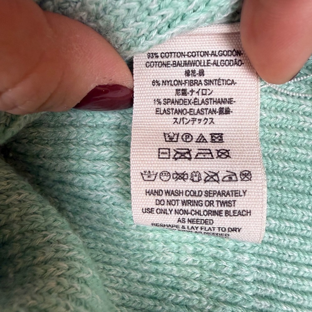 Free People Mint Too Good‎ Mock Neck Pullover Sweater Opaline - Picture 13 of 14